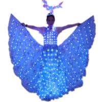 LED wedding dress light performance clothing butterfly wing clothing Luminous dress pas de blue