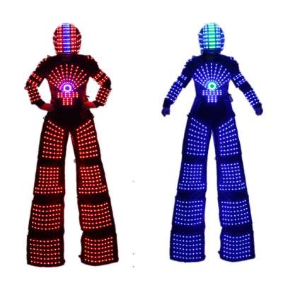 LED Robot Suits David Guetta LED Robot Costume illuminated kryoman Robotled Stilts Clothe