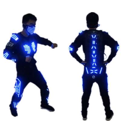 New Arrival Fashion LED Armor Light Up Jackets Costume Glove Glasses Led Outfit Clothes Led Suit For LED Robot suits