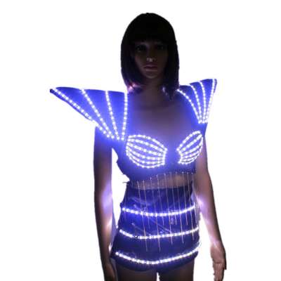 New design LED Costumes Suits ClothesBra For Evening Party Performance Supplies LED Girl Bra With Light Effects Holiday Show