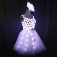 New style light up LED dress cocktail Carnival costumes Peacock design clothing