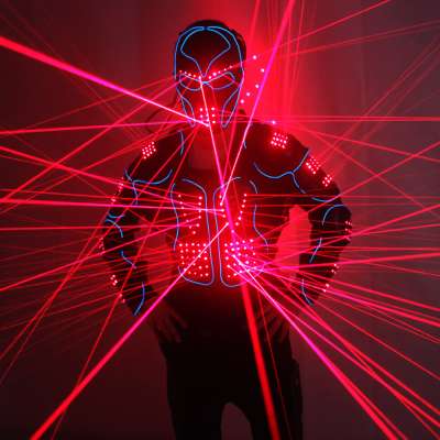 Laser Robot Suits  Red Laser Waistcoat LED Clothes 650nm Laser Man Stage Costumes For Nightclub Performers