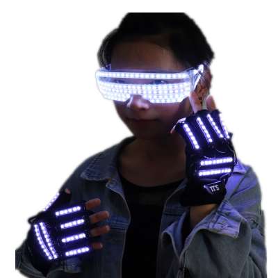 New Design LED Light Emitting Costumes LED Luminous Glasses Gloves Stage Props For Children Birthday Gift