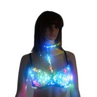 New style Sexy Girls LED Bra Suit For Evening Party Performance Show With Blinking Hair Band LED Crown Headband