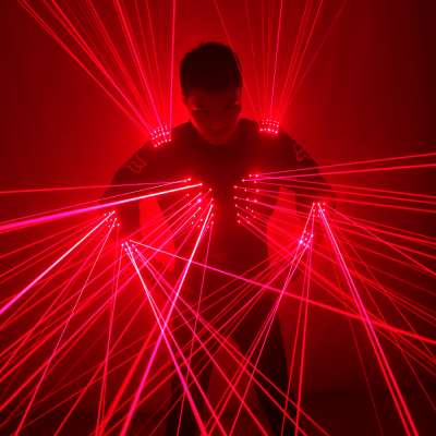 Red Laser Waistcoat LED Clothes Luminous Suits, 650nm Laser Man Costumes For Nightclub Performers