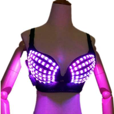 RGB LED Bra DJ Club Luminous underwear Led costume Party Dress Dancing Belly Dance Wear Fancy Party Dress