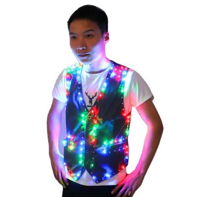 Colorful Led Luminous Vest Ballroom Costume Jacket DJ Singer Dancer Performer Stage Wear Waiter Clothes