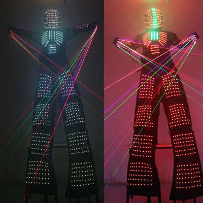 LED Luminous Robot Costume David Guetta Robot Suit Performance Illuminated Kryoman Robot led Stilts Clothes Luminous Costumes