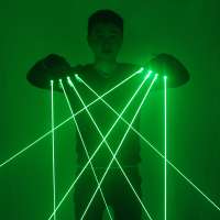 Green Laser Gloves With 4pcs 532nm 80mW Laser ,LED Stage Luminous Glove For DJ Club/Party Show