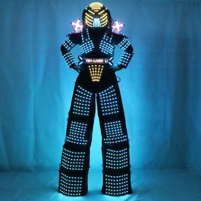 LED Robot Suits Luminous Costume David Guetta LED Robot Suit illuminated kryoman led stilts clothes