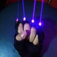 Violet Blue Laser Gloves With 4pcs 405nm 150mw laser ,Stage Gloves for DJ Club/Party show