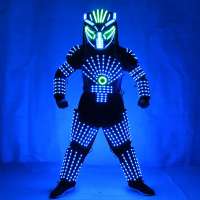 LED Suit DJ Costumes Clothes LED Lights Luminous Stage Dance  LED Suit Costume Helmet Laser Gloves CO2 Gun Jet Machine