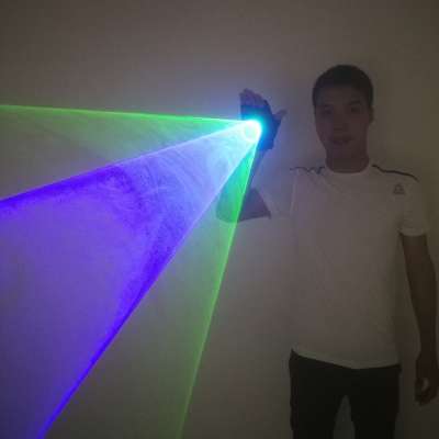 Blue Green Laser Gloves For DJ Dancing Club True Blue Rotating LED Gloves Light Pub Party Laser Show