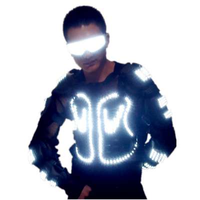 Fashion LED Luminous Robot Suit Growing Light Up Armor Costume With Led Glasses For Night Clubs Party DJ Dance Clothes