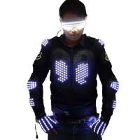 Fashion LED Armor Light Up Jackets Costume Glove Glasses Led Outfit Clothes Led Suit For LED Robot suits